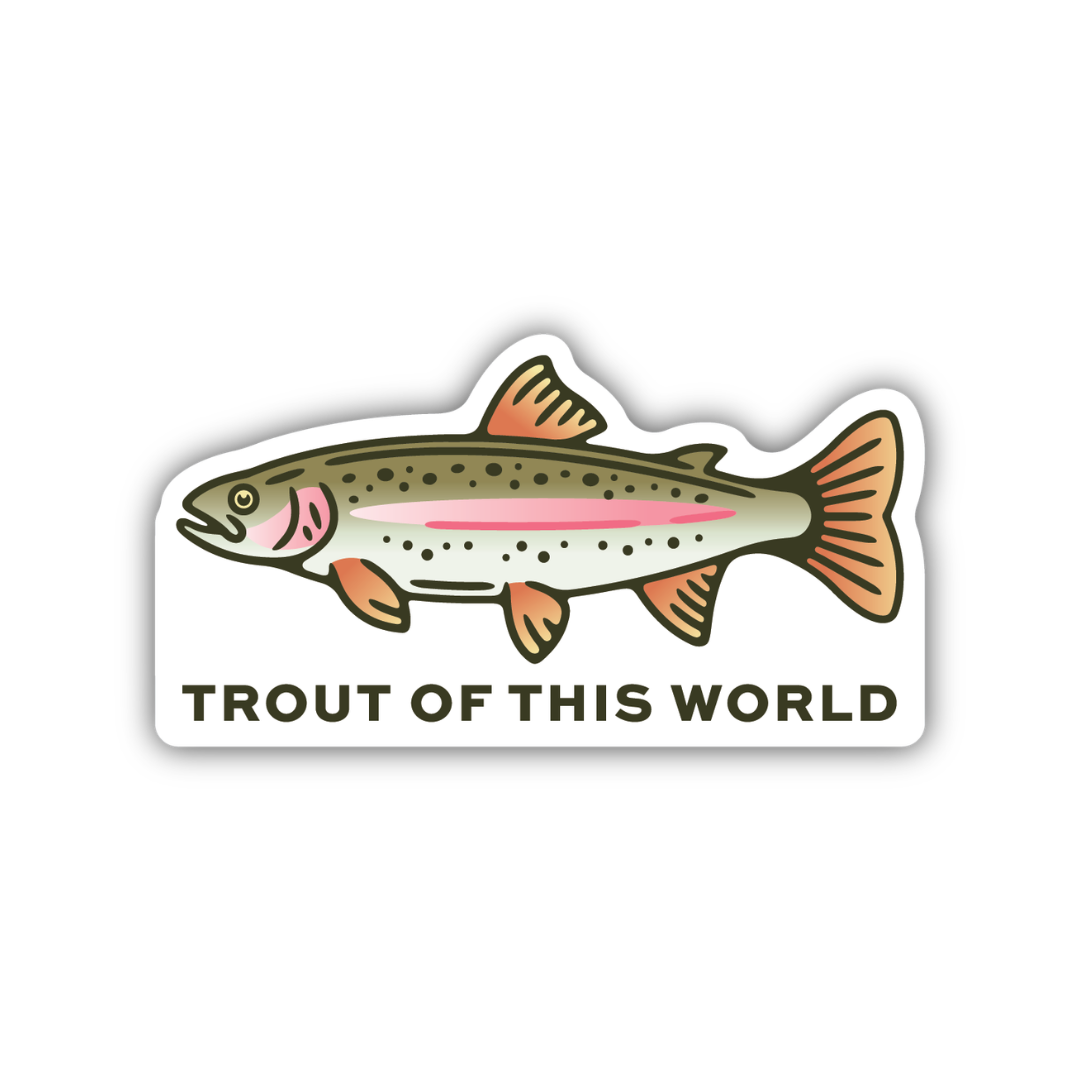 Trout Of This World Rainbow Trout Sticker