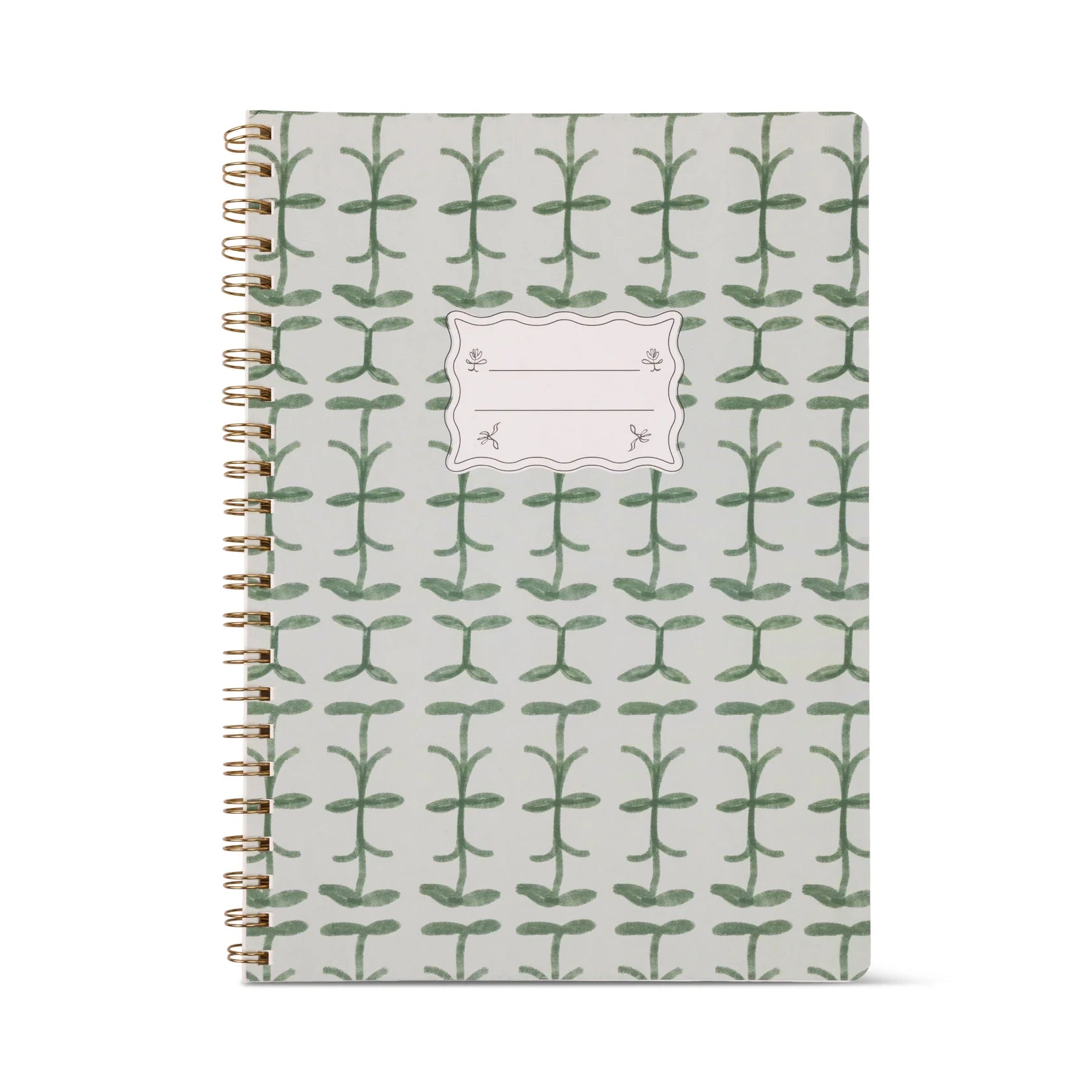 Tulip Twin Wire Notebook in Large Green Vine