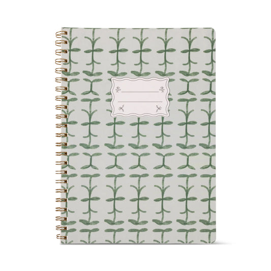 Tulip Twin Wire Notebook in Large Green Vine
