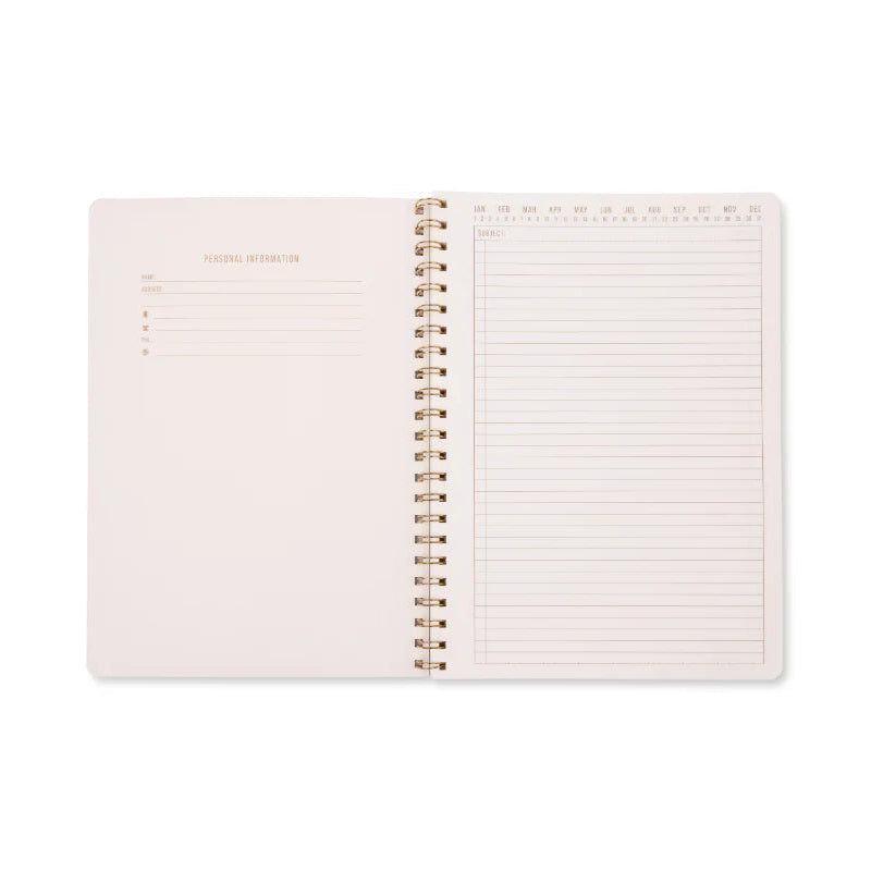 Tulip Twin Wire Notebook - Large Orange Check