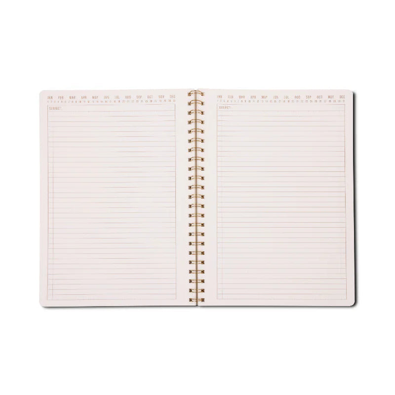 Tulip Twin Wire Notebook - Large Orange Check