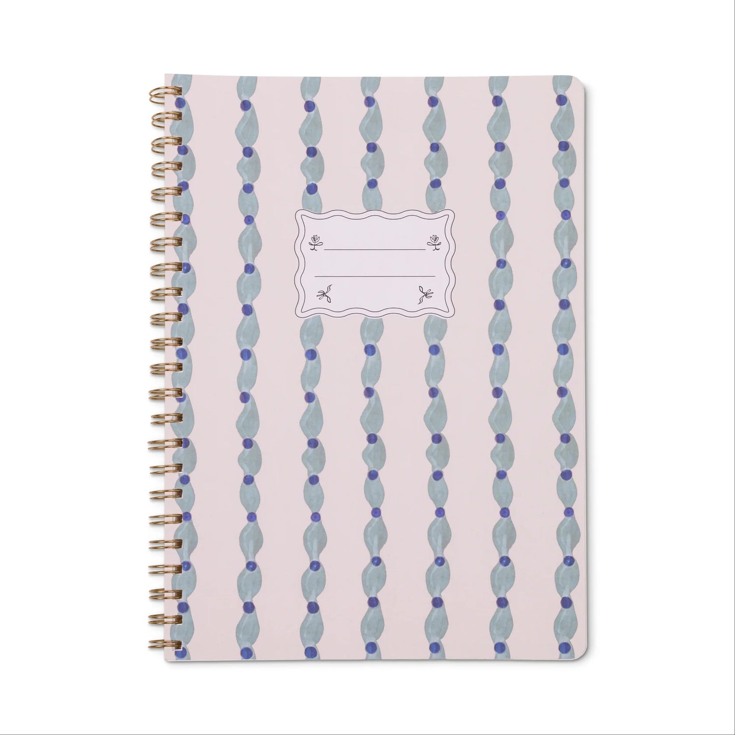 Tulip Twin Wire Notebook in Large Wavy Blue