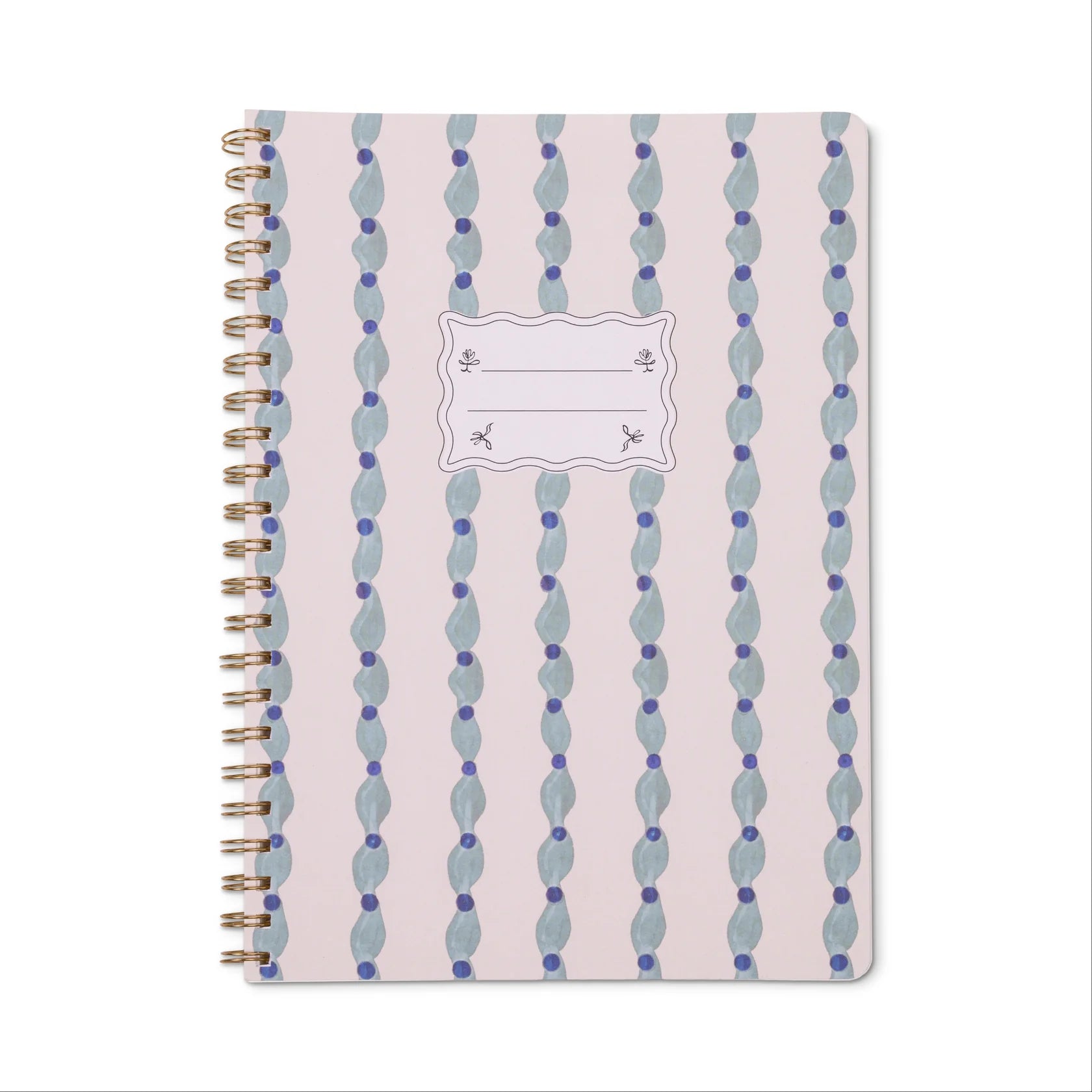 Tulip Twin Wire Notebook in Large Wavy Blue