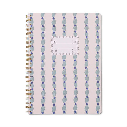 Tulip Twin Wire Notebook in Large Wavy Blue