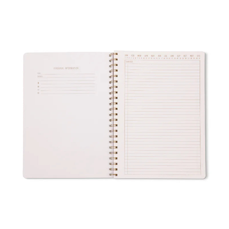 Tulip Twin Wire Notebook - Large Wavy Blue