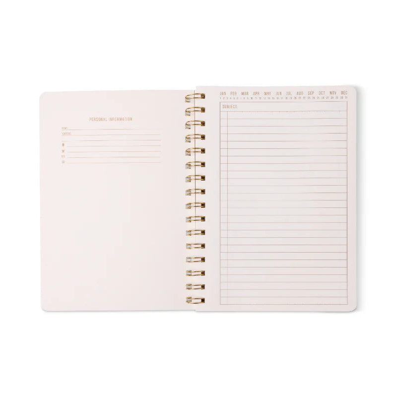 Tulip Twin Wire Notebook - Small Blue Lattice