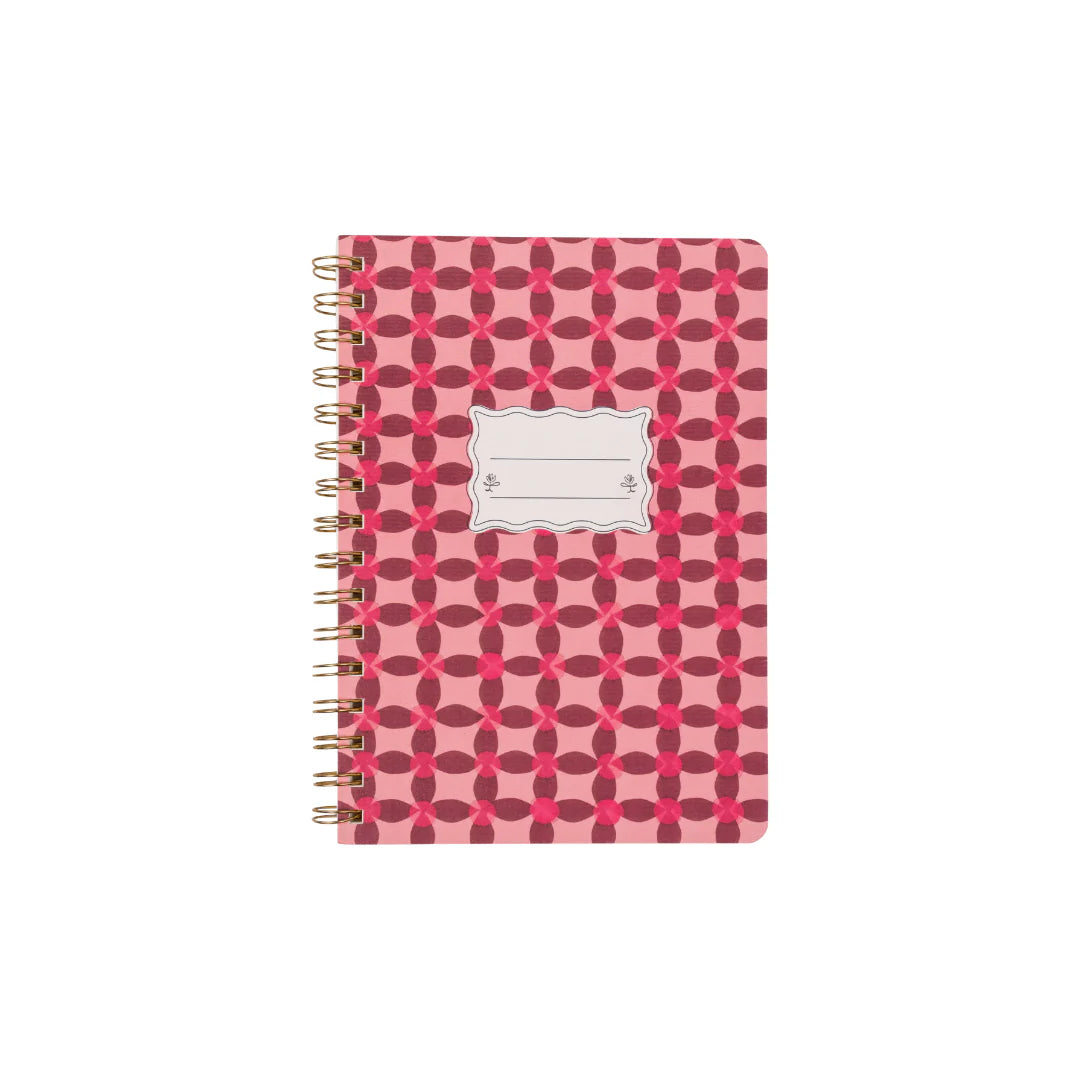 Tulip Twin Wire Notebook in Small Pinwheel Pink