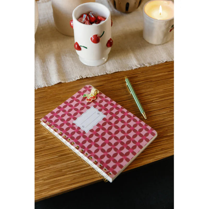 Tulip Twin Wire Notebook - Small Pinwheel Pink