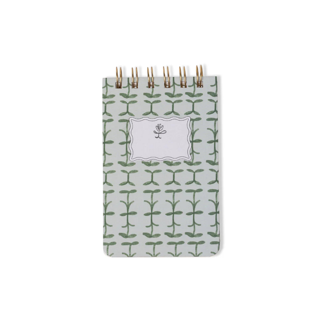 Tulip Twin Wire Notepad in Green Vine