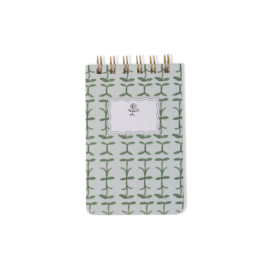 Tulip Twin Wire Notepad in Green Vine