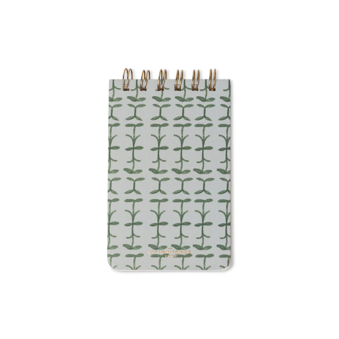 Tulip Twin Wire Notepad - Green Vine