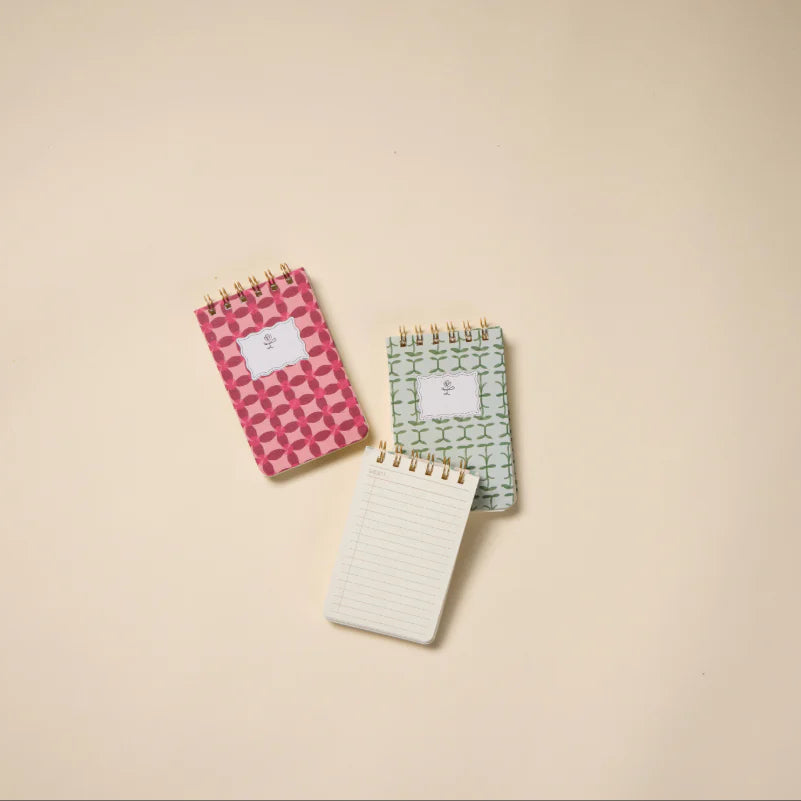 Tulip Twin Wire Notepad - Pinwheel Pink