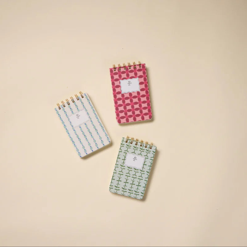 Tulip Twin Wire Notepad - Wavy Blue