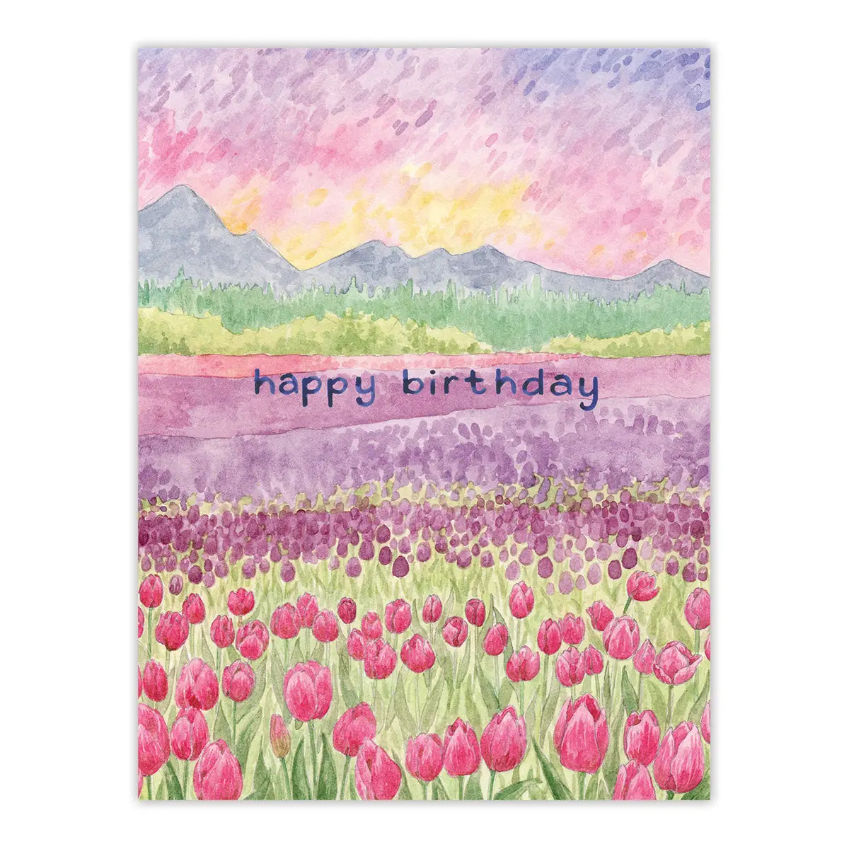 Tulips Birthday Card - Spring Gardening 