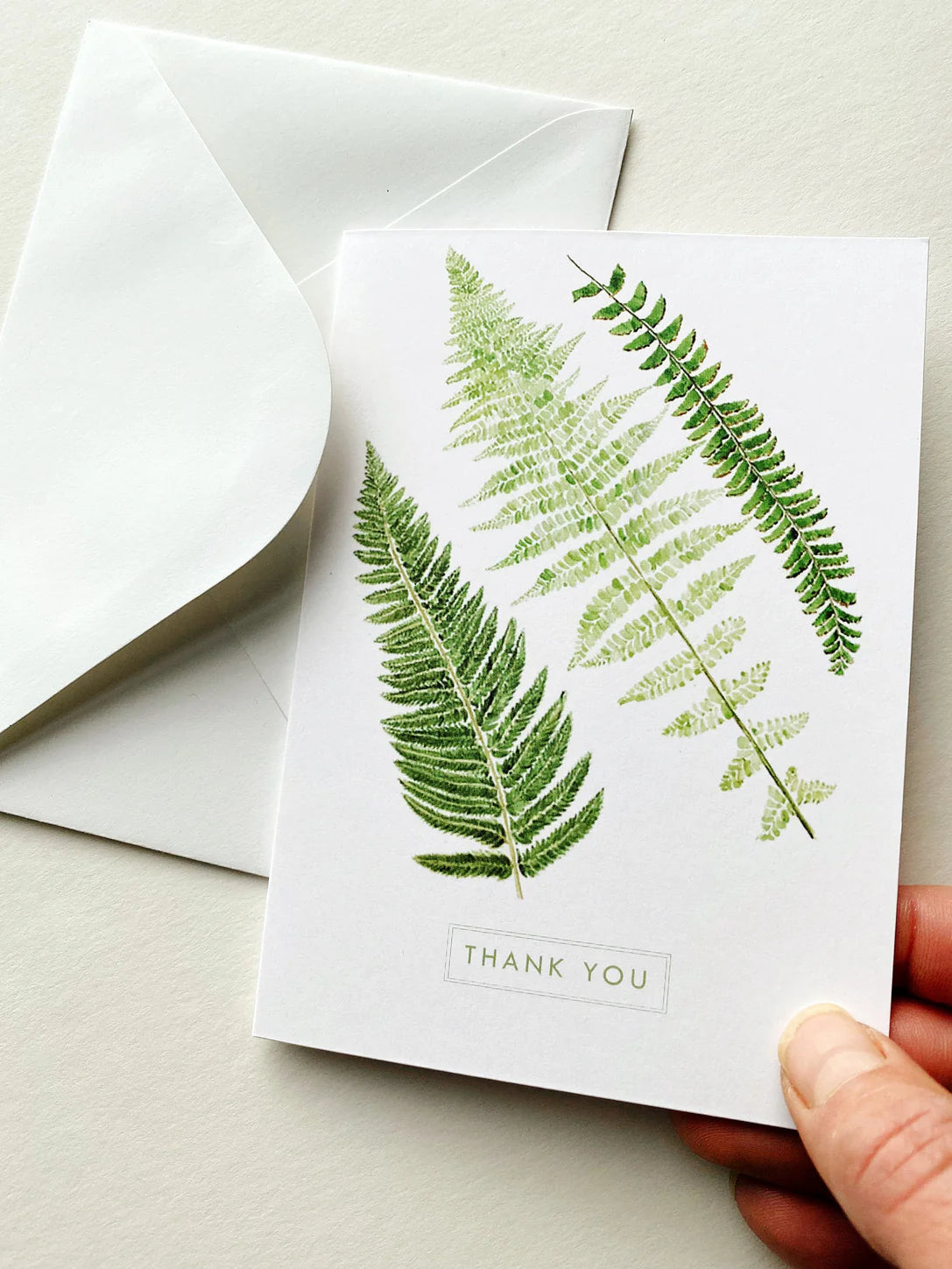 Turn of the Centuries - Ferns Watercolor Thank You Greeting Card