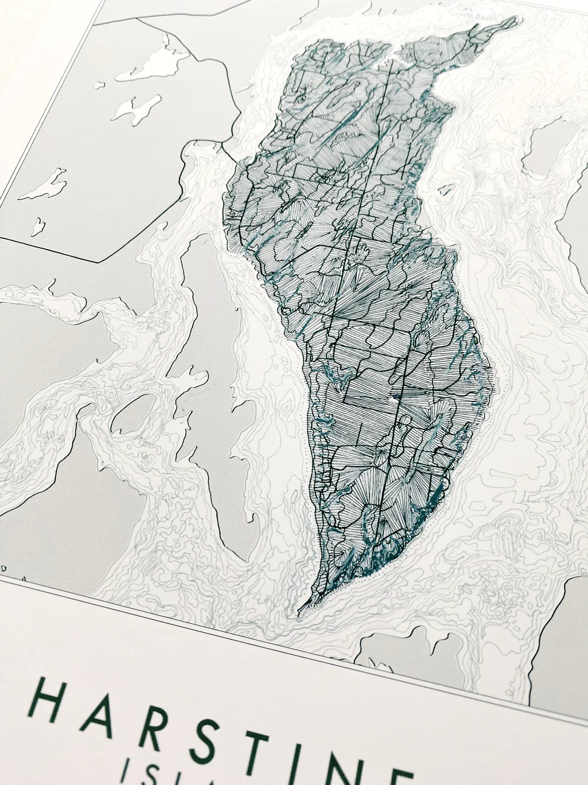 Turn of the Centuries - Harstine Island, Washington Topographic Bathymetric Map Print
