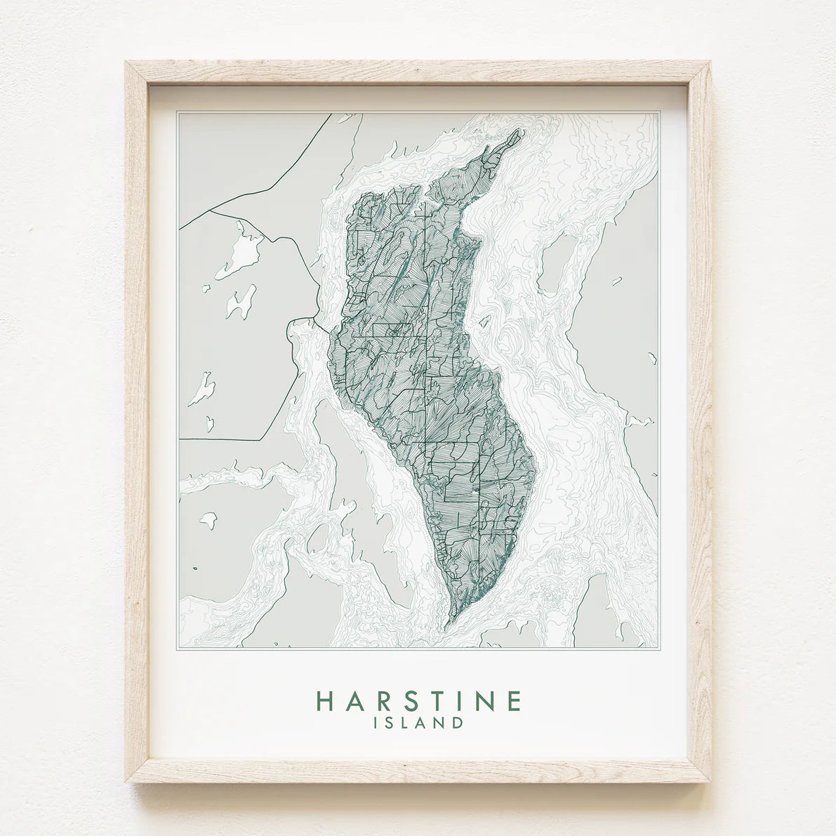 Map of Harstine Island on a white background