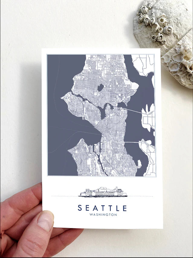 Postcard of a Map of Seattle