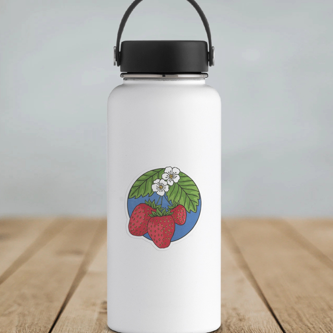 Strawberry Blossom Vinyl Sticker