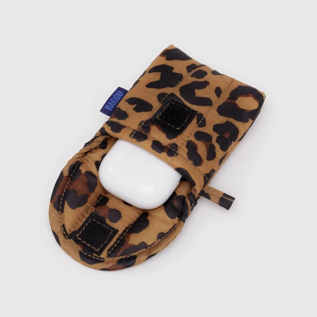 Puffy Earbuds Case - Leopard