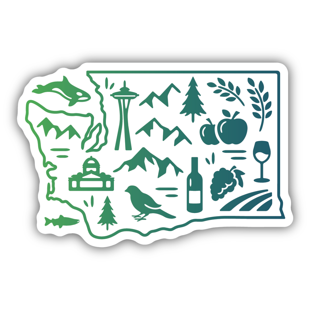 Washington Icons Sticker - Stocklist Goods & Gifts