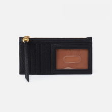 Load image into Gallery viewer, black card case wallet by Hobo front view

