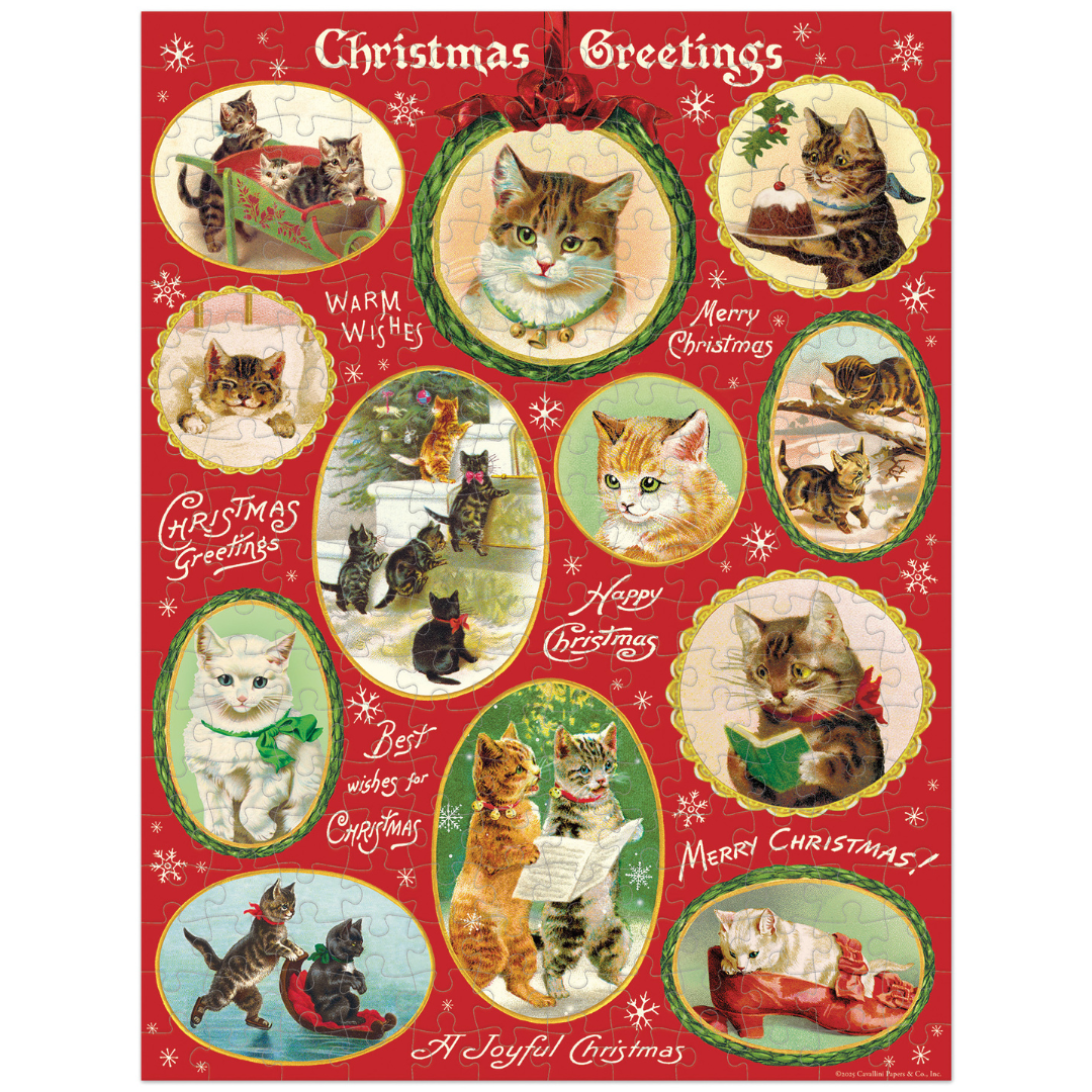 Cavallini & Co. 240 Piece Mini Puzzle - Christmas Cats