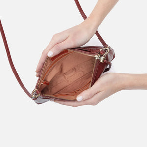 henna color crossbody bag by hobo open view