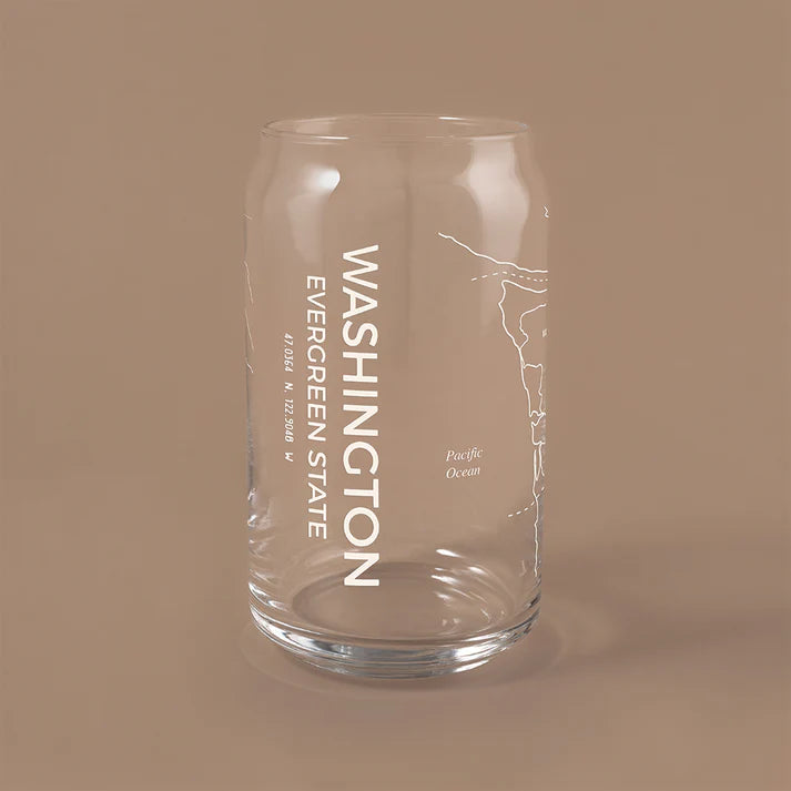 The Can Drinking Glass - Washington Map