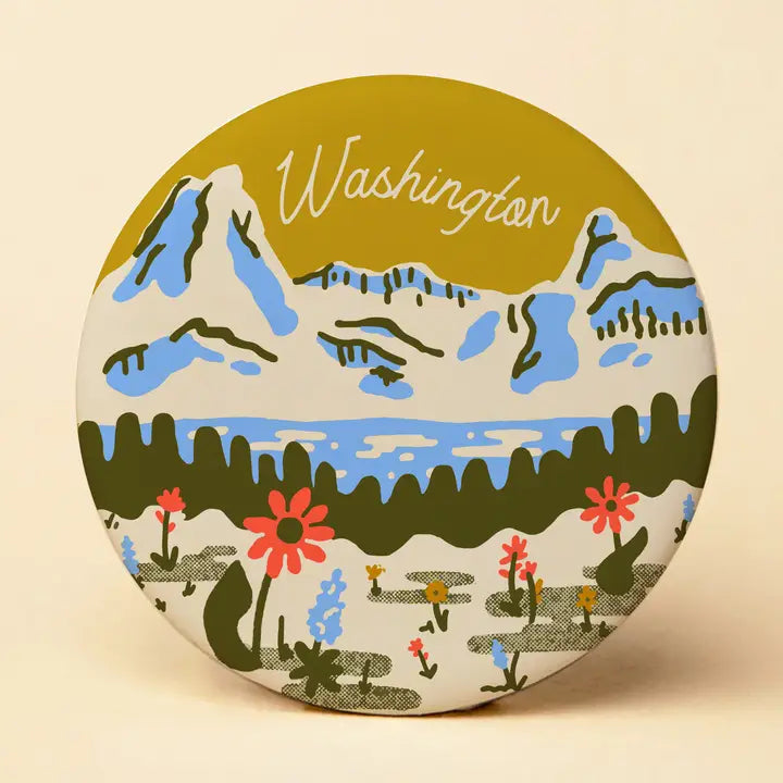 WA Mountain Meadow Round Magnet