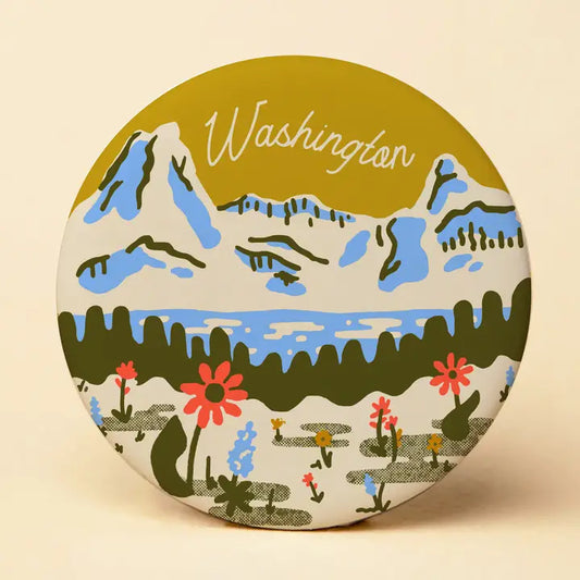 WA Mountain Meadow Round Magnet