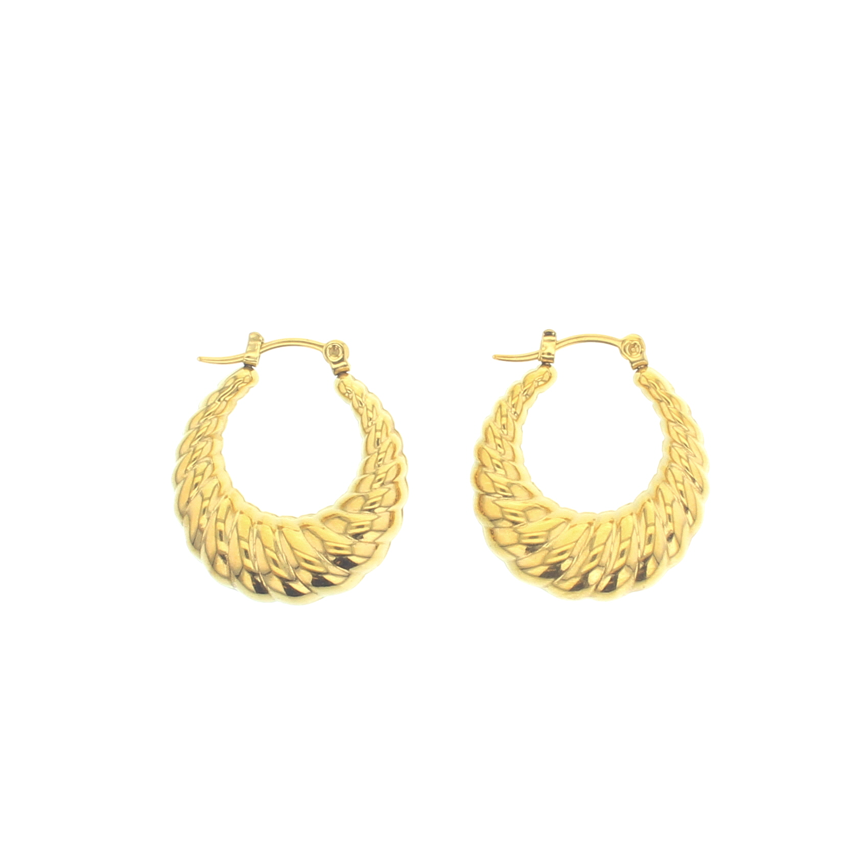 Medium sized gold "door knocker" style hoops 