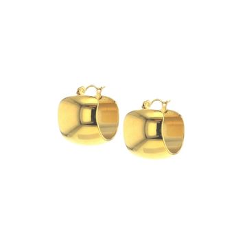 Short wide gold hoop earrings