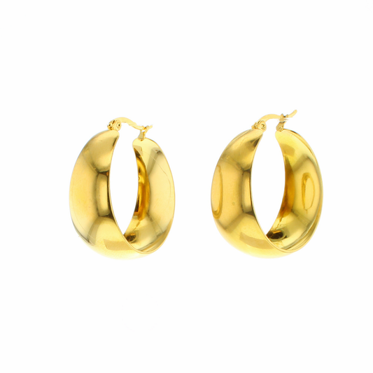 Large gold hoop earrings