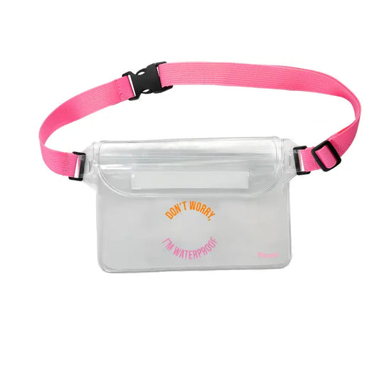 Waterproof Fanny Pack with Don't Worry I'm Waterproof text