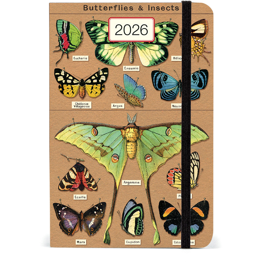 2026 entomology themed weekly planner with illustrations of butterflies on the cover