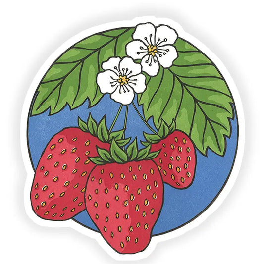 Strawberry Blossom Vinyl Sticker