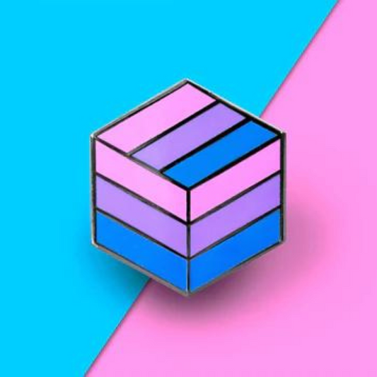 Bisexual Flag Cube Enamel Pin