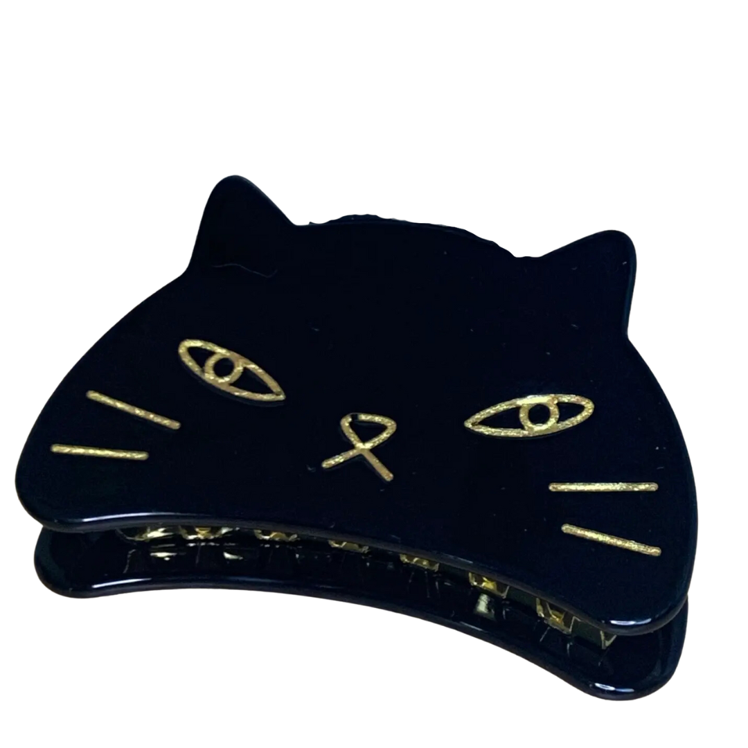 Hair Claw - Cat Head Black