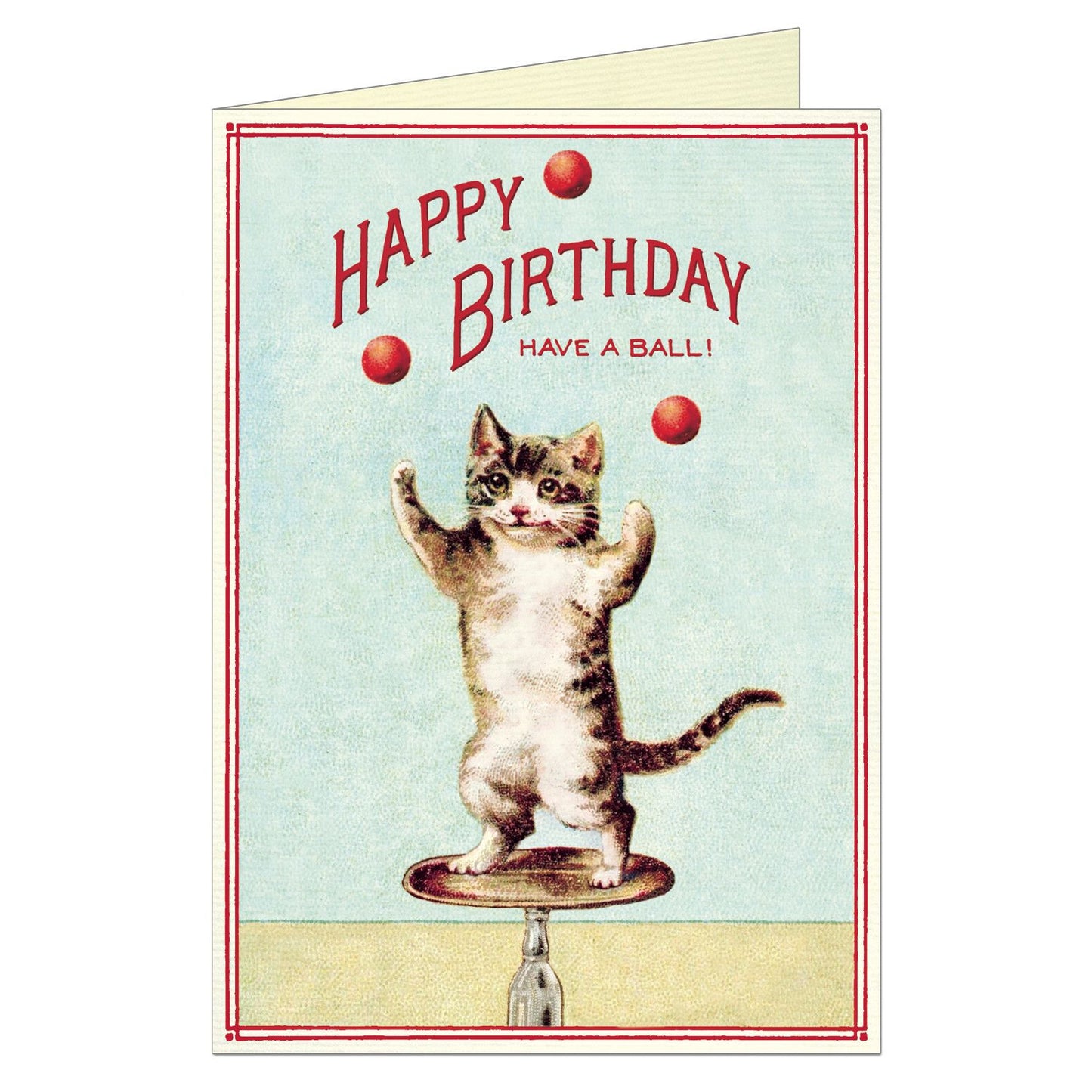 Cavallini & Co. Greeting Card - Happy Birthday Juggling Cat