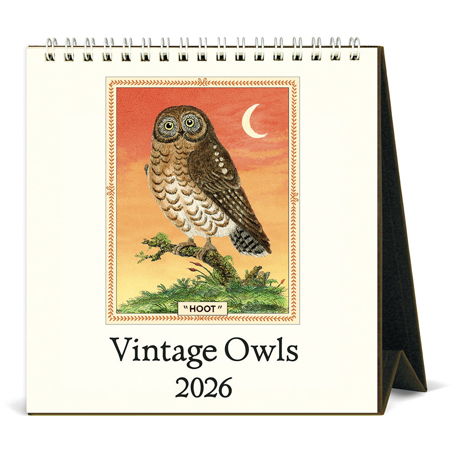 Calendar with an owl illustration 