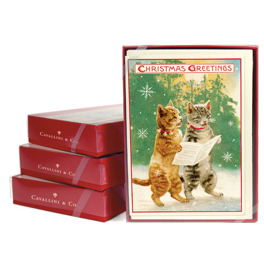 Cavallini & Co. Boxed Note Cards - Christmas Cats 4