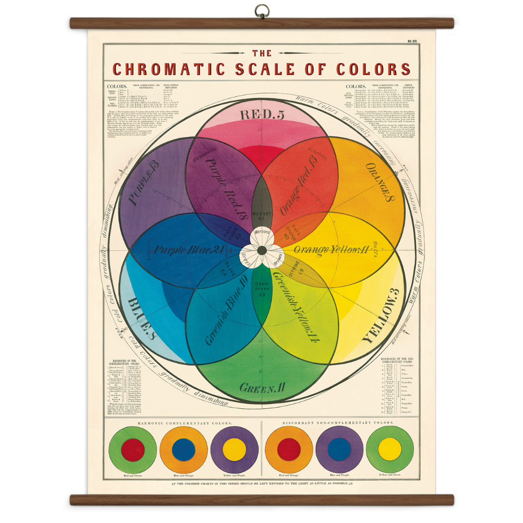 Cavallini & Co. Vintage School Chart - Chromatic Scale of Colors ...