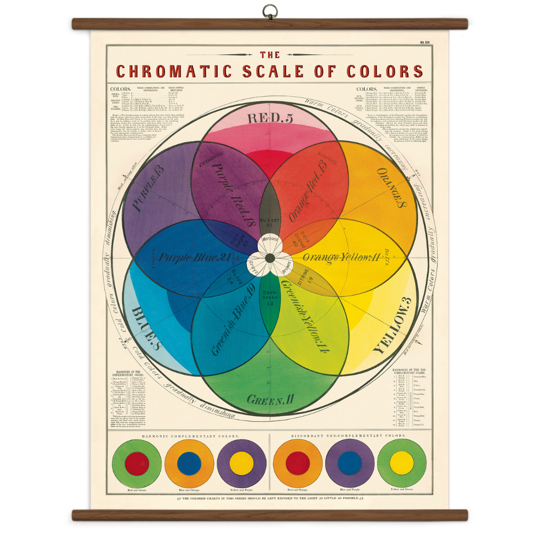 Cavallini & Co. Vintage School Chart - Chromatic Scale of Colors