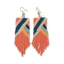 Load image into Gallery viewer, Fiona Angles Beaded Fringe Earrings - Coral

