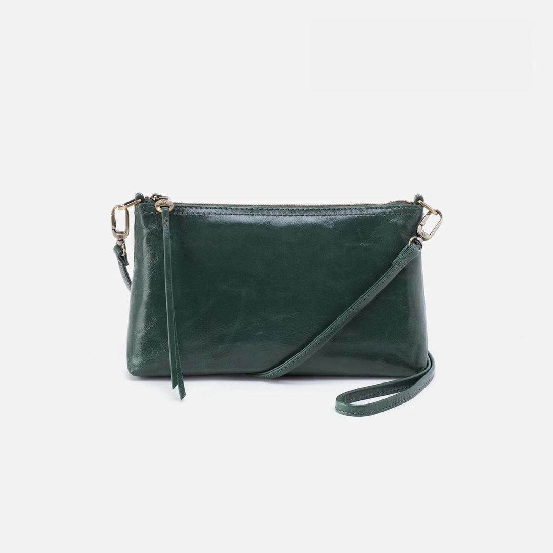 green leather bag front view