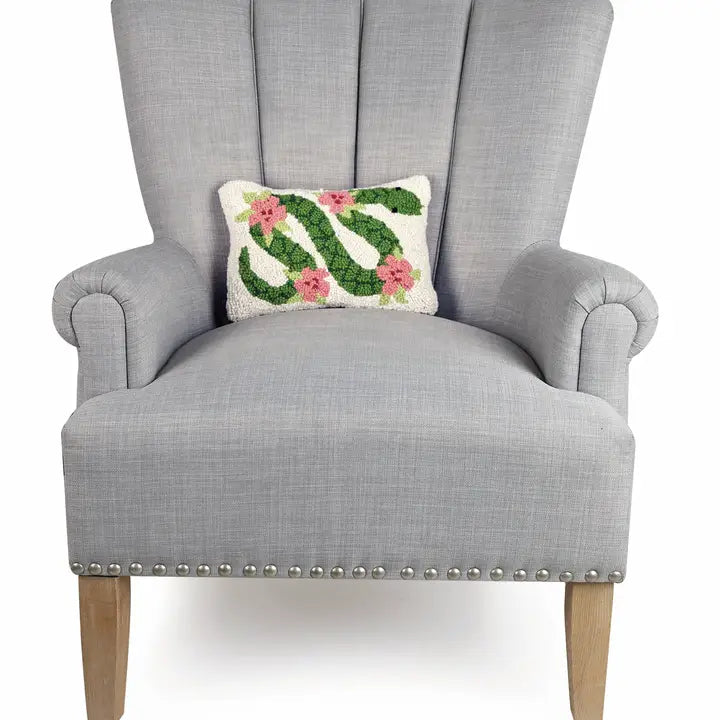 Pillow on a chair to show scale