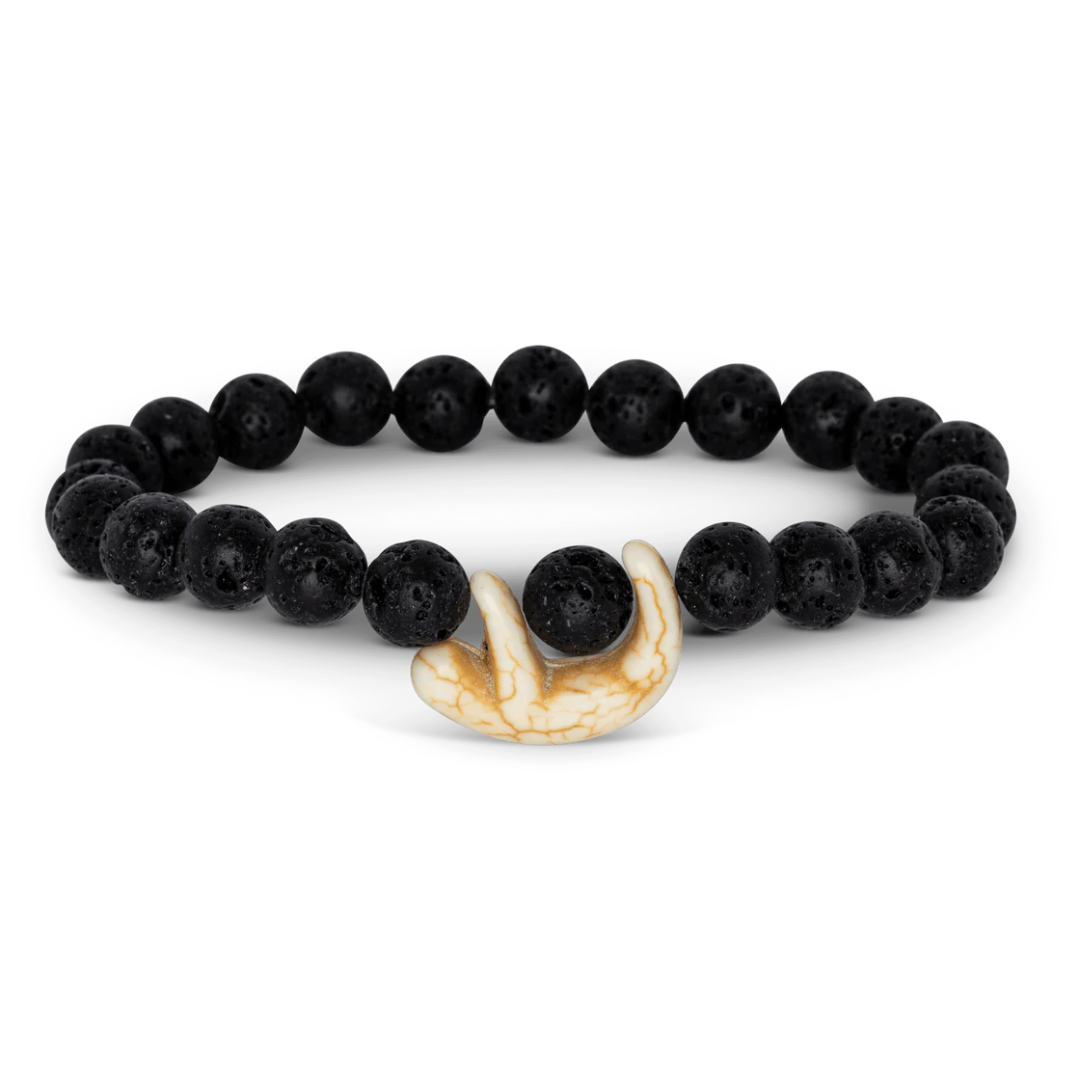 Fahlo Wander Sloth Tracking Bracelet - Black Lava Stone