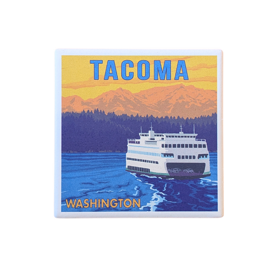 Tacoma, WA Ferry and Mountains Coaster