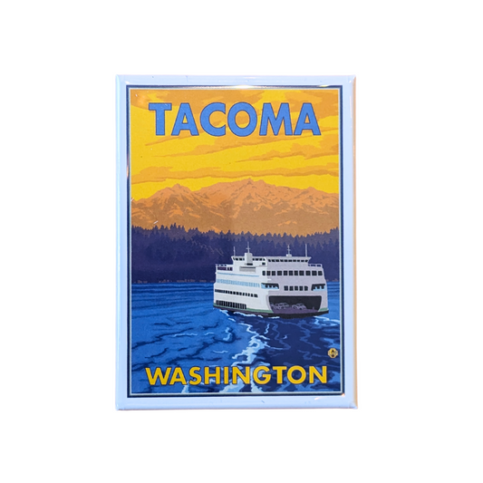 Tacoma, WA Ferry and Mountains Magnet
